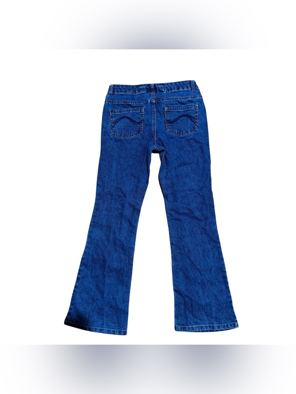 Y2K Cherokee Blue Denim Jeans Bootcut Purple Peace Floral Embroidery Western - Picture 5 of 10